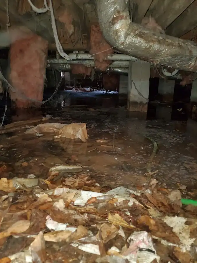 Crawl space flood assessment for Commercial Water Damage Restoration in Hardyston