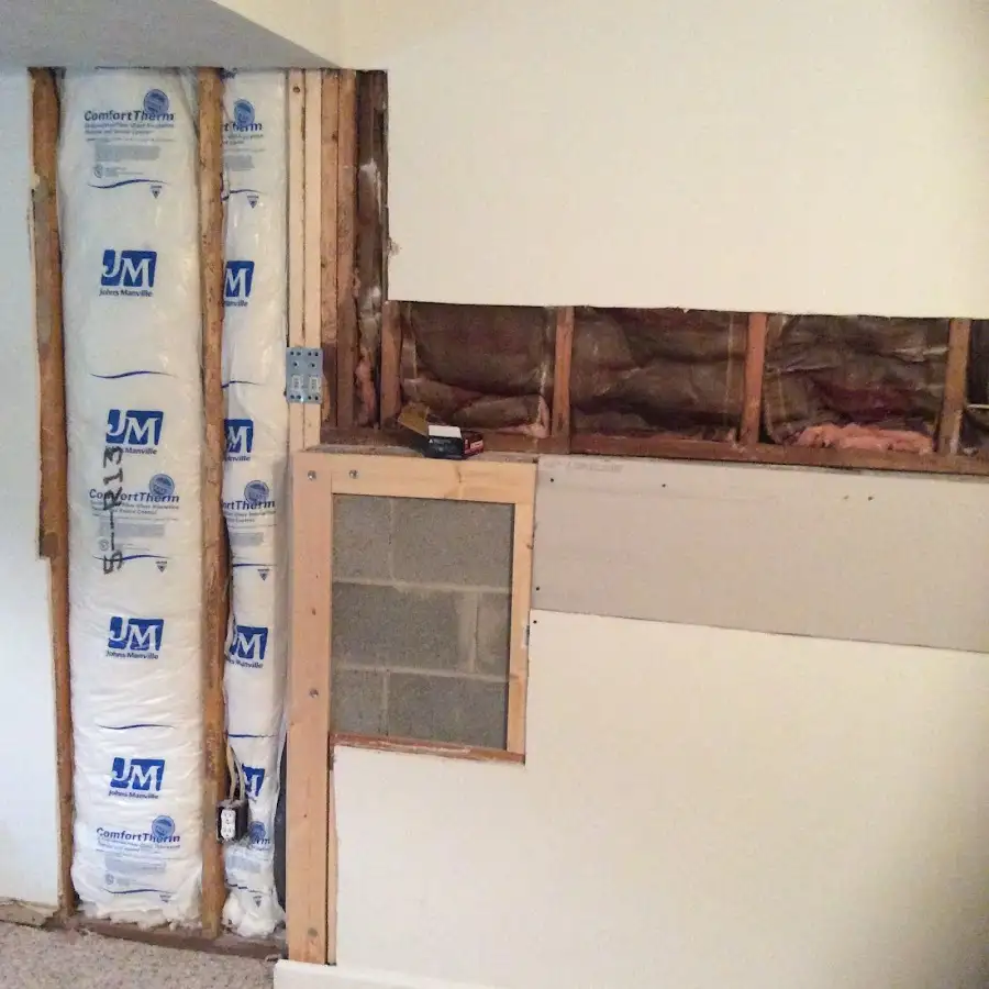 Wall insulation replacement during Contents Cleaning & Restoration in Hardyston